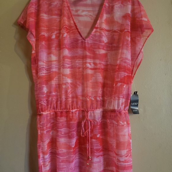 Ralph Lauren swim coverup pink shades new xs. - Picture 7 of 8